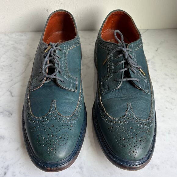 Florsheim by Duckie Brown Teal Leather Brogue Oxfords Men’s 10.5D Heritage Prep - Picture 5 of 16